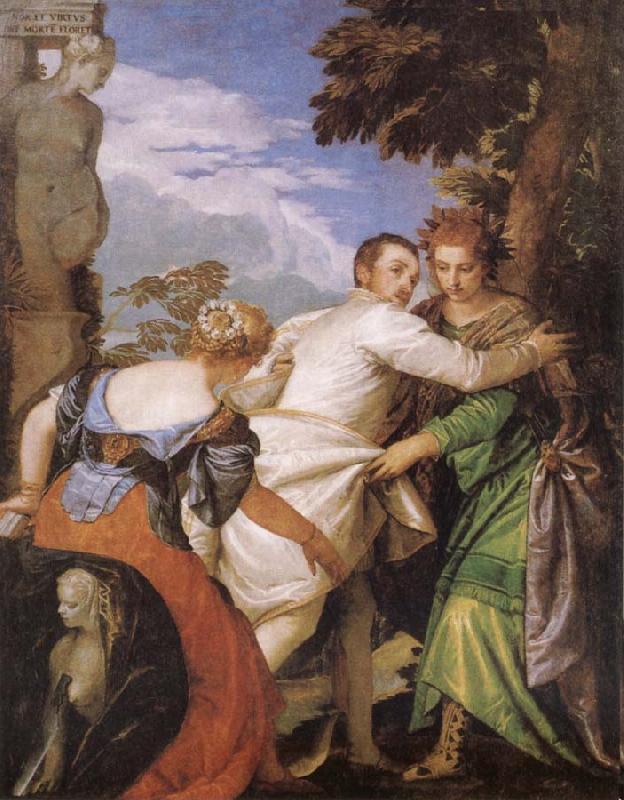 Paolo  Veronese Allegory of Vice and Virtue oil painting image